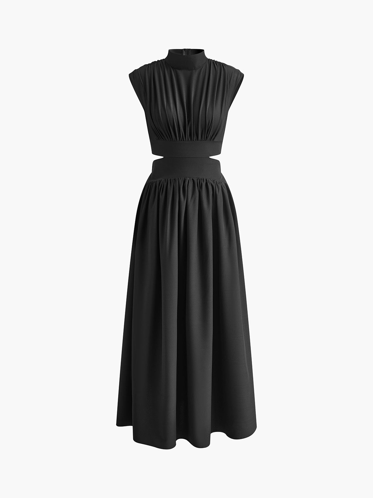 Women’s sleeveless maxi dress with mock neck for casual and party wear