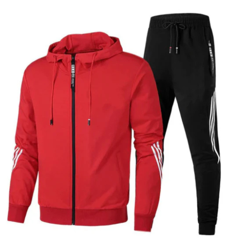 Men’s slim fit two-piece tracksuit set for sportswear