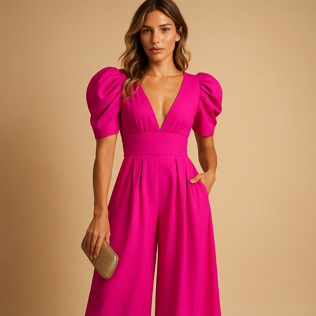 Women’s fitted full-length jumpsuit with long silhouette