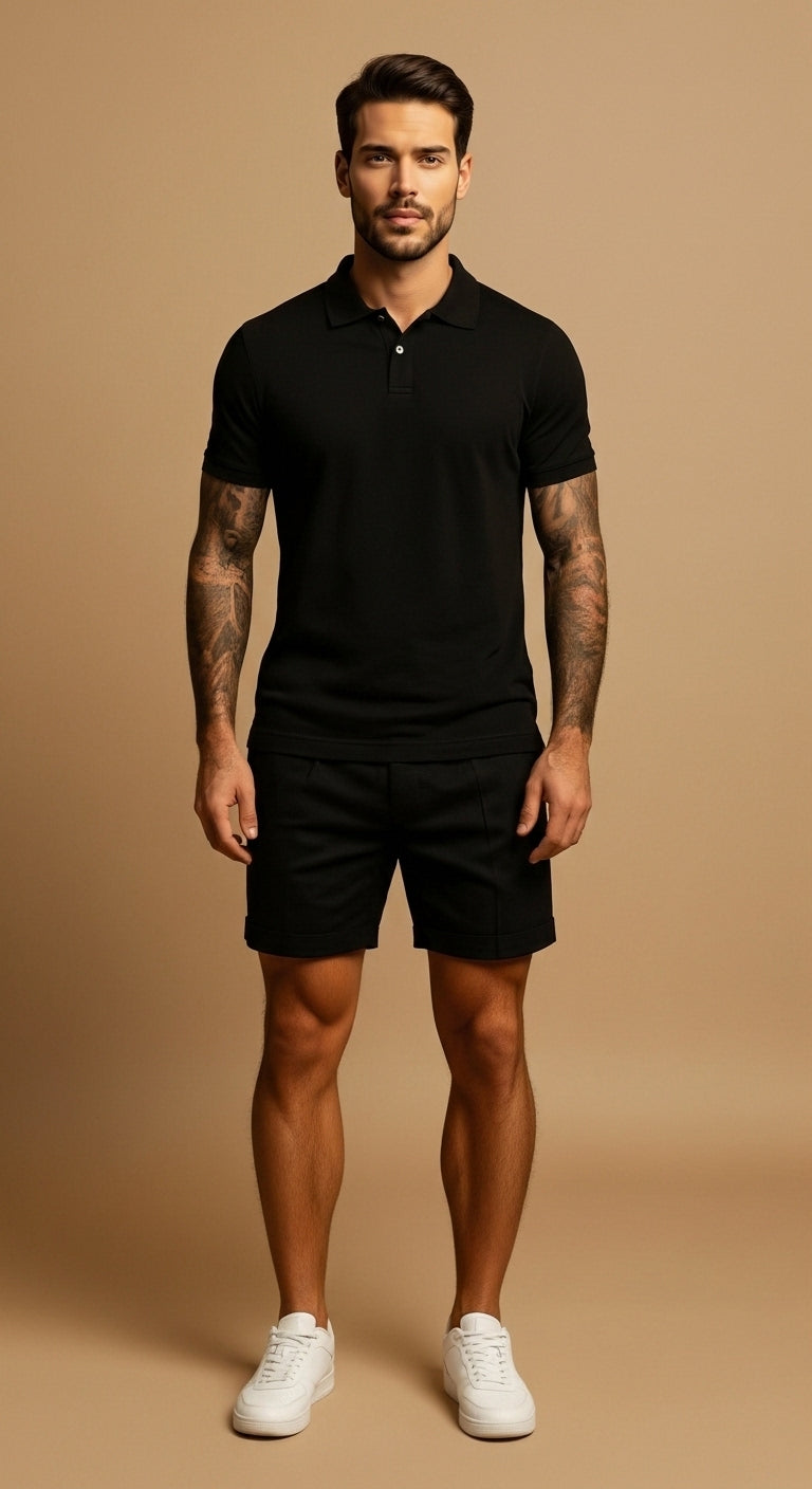 Men’s Shirt And Shorts Set Casual Relaxed Fit Streetwear