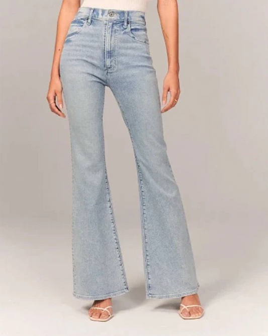 Women’s high-waisted flared denim jeans