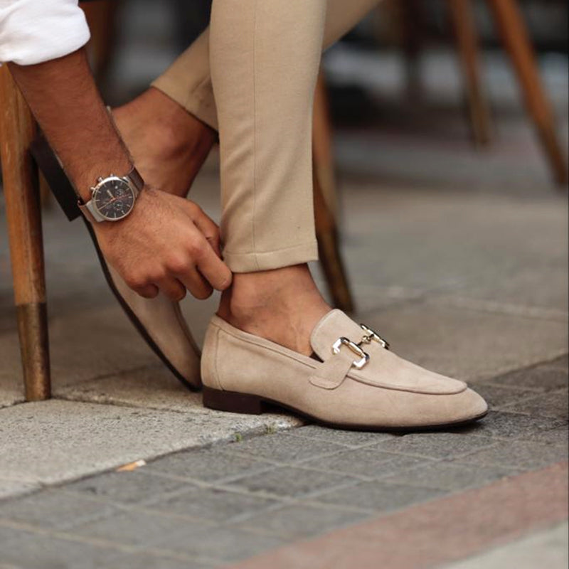 Men’s formal black slip-on round toe dress shoes