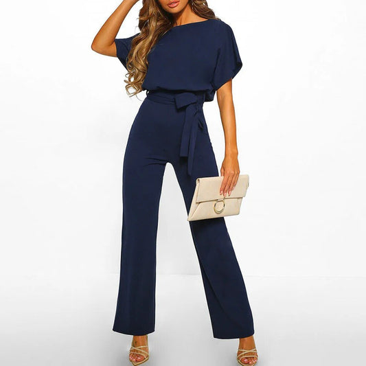 Women’s wide leg relaxed fit jumpsuit in soft fabric