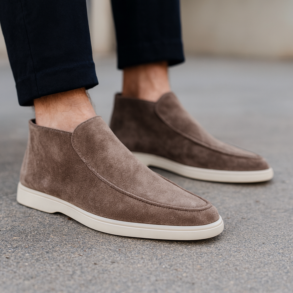 Men’s slip-on loafers with closed back design
