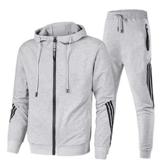 Men’s slim fit two-piece tracksuit set for sportswear