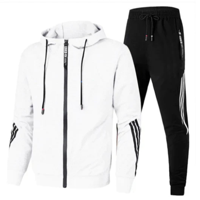 Men’s slim fit two-piece tracksuit set for sportswear