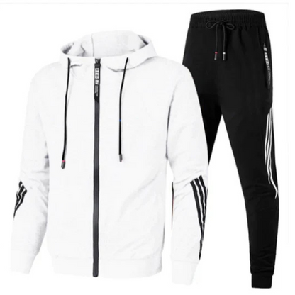 Men’s slim fit two-piece tracksuit set for sportswear