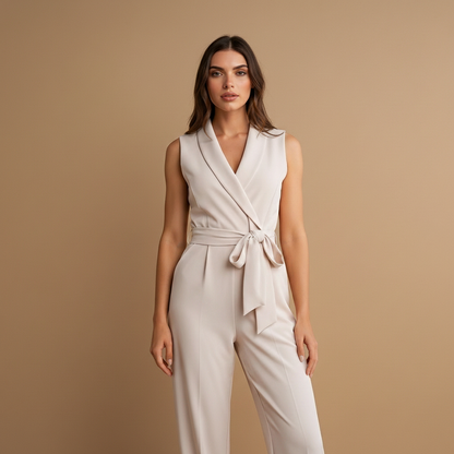 Women’s Wrap Jumpsuit Fitted Fit Wide Leg Cut