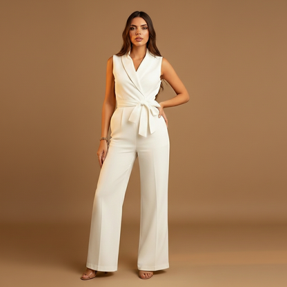 Women’s Wrap Jumpsuit Fitted Fit Wide Leg Cut