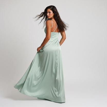 Women’s Evening Maxi Dress Asymmetric High Split