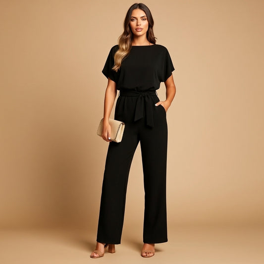 Women’s Jumpsuit Fitted High Waist Lace Up Design