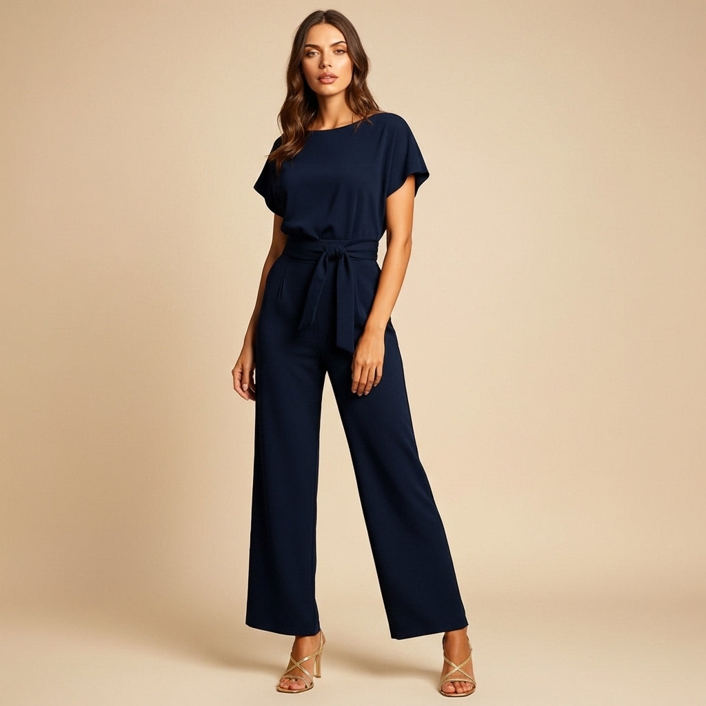 Women’s Jumpsuit Fitted High Waist Lace Up Design