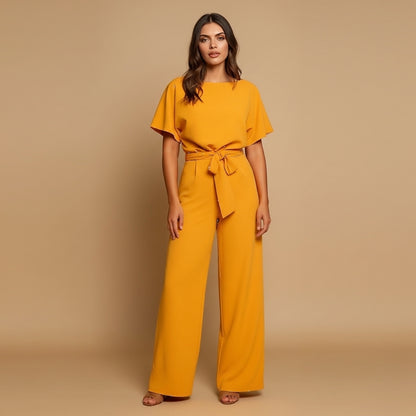 Women’s Jumpsuit Fitted High Waist Lace Up Design