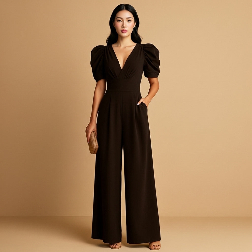 Women’s Full Length Jumpsuit Fitted Long Silhouette