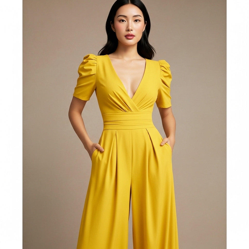 Women’s Full Length Jumpsuit Fitted Long Silhouette