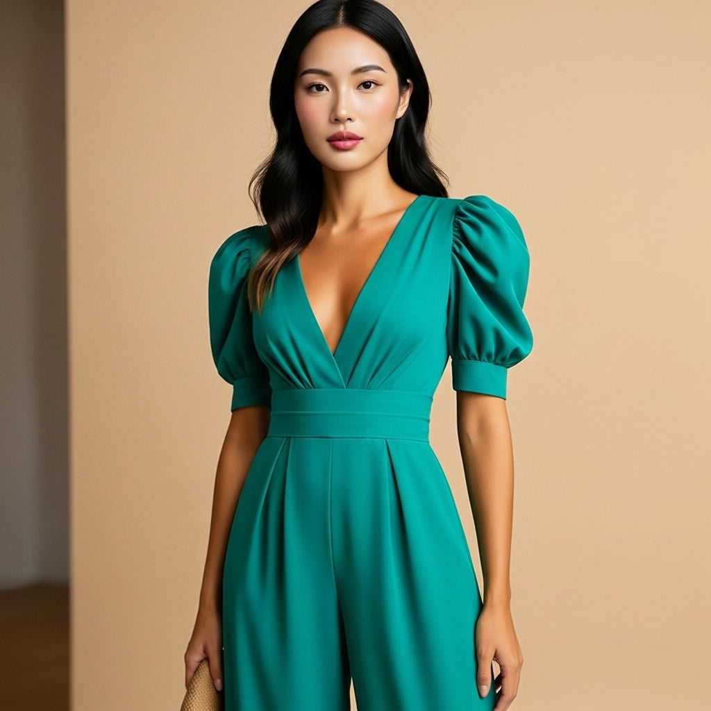 Women’s Full Length Jumpsuit Fitted Long Silhouette