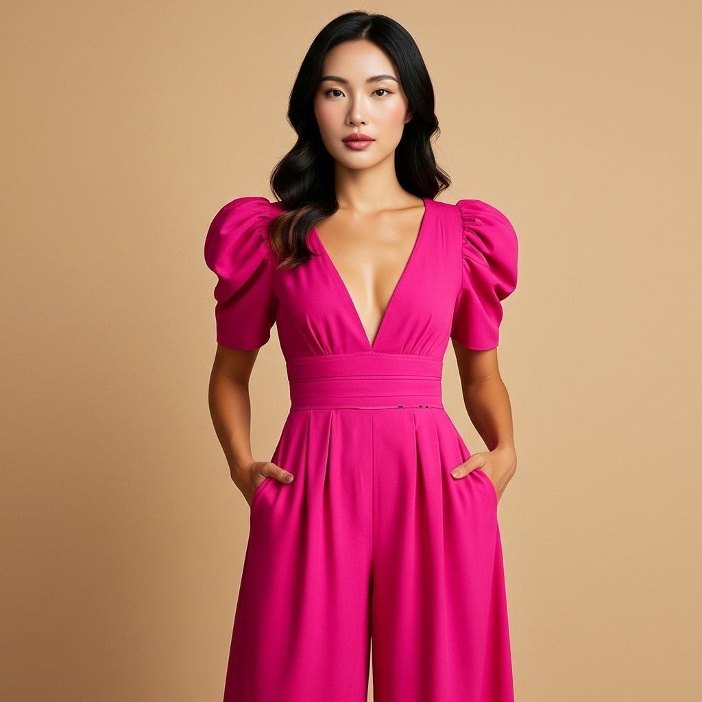 Women’s Full Length Jumpsuit Fitted Long Silhouette