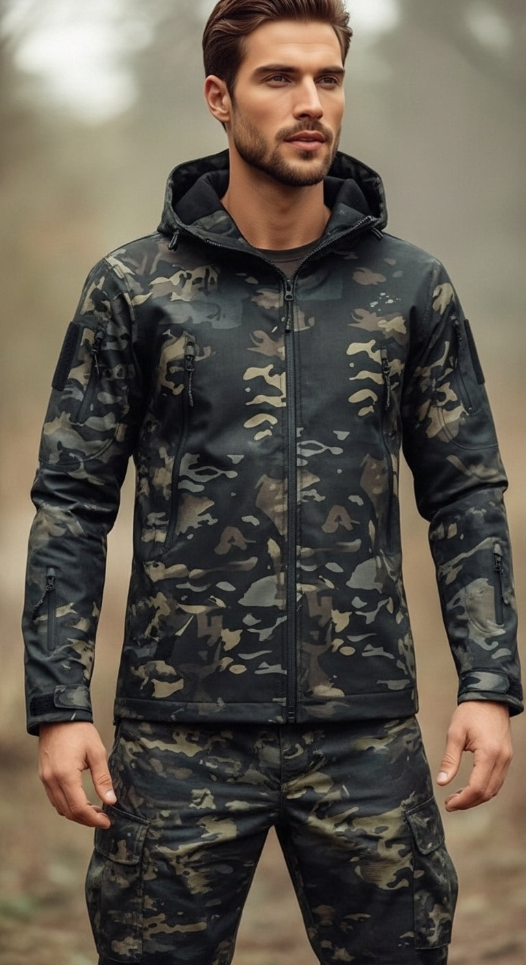 Men’s Outdoor Set Fleece Lined Hooded Jacket and Pants