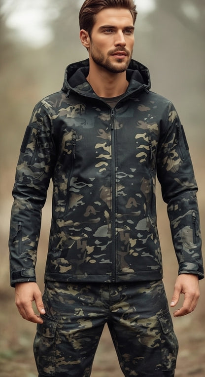 Men’s Outdoor Set Fleece Lined Hooded Jacket and Pants