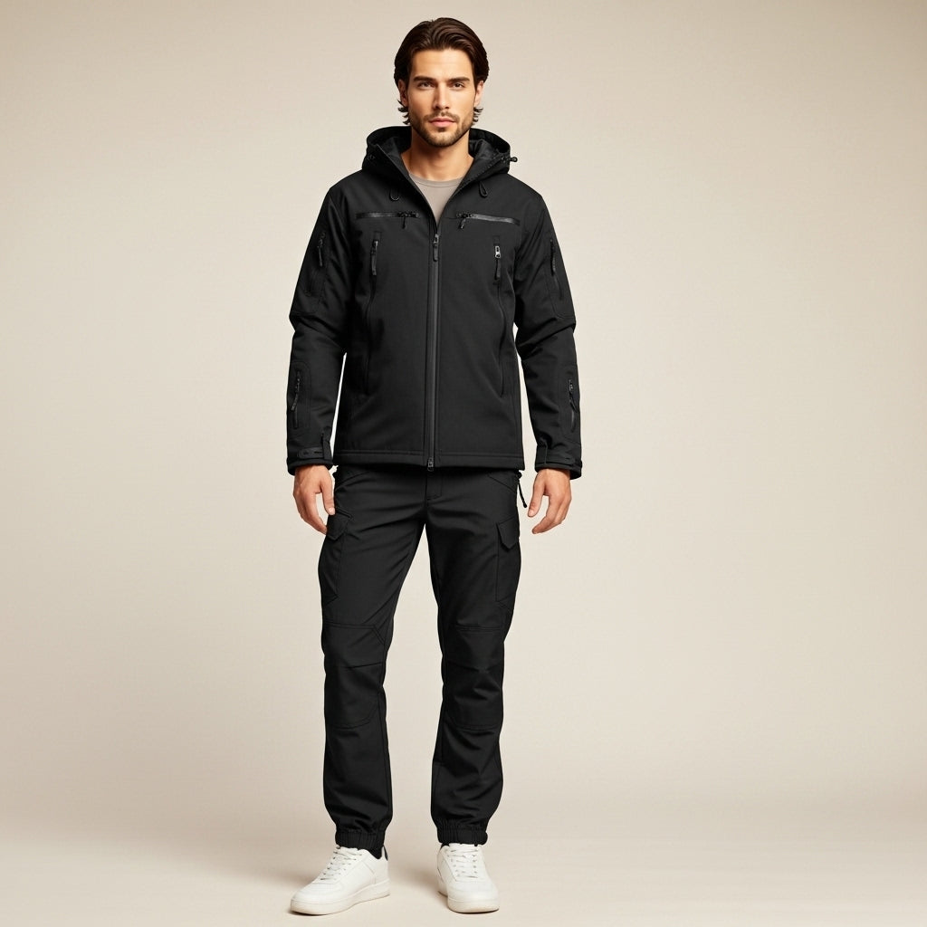 Men’s Outdoor Set Fleece Lined Hooded Jacket and Pants