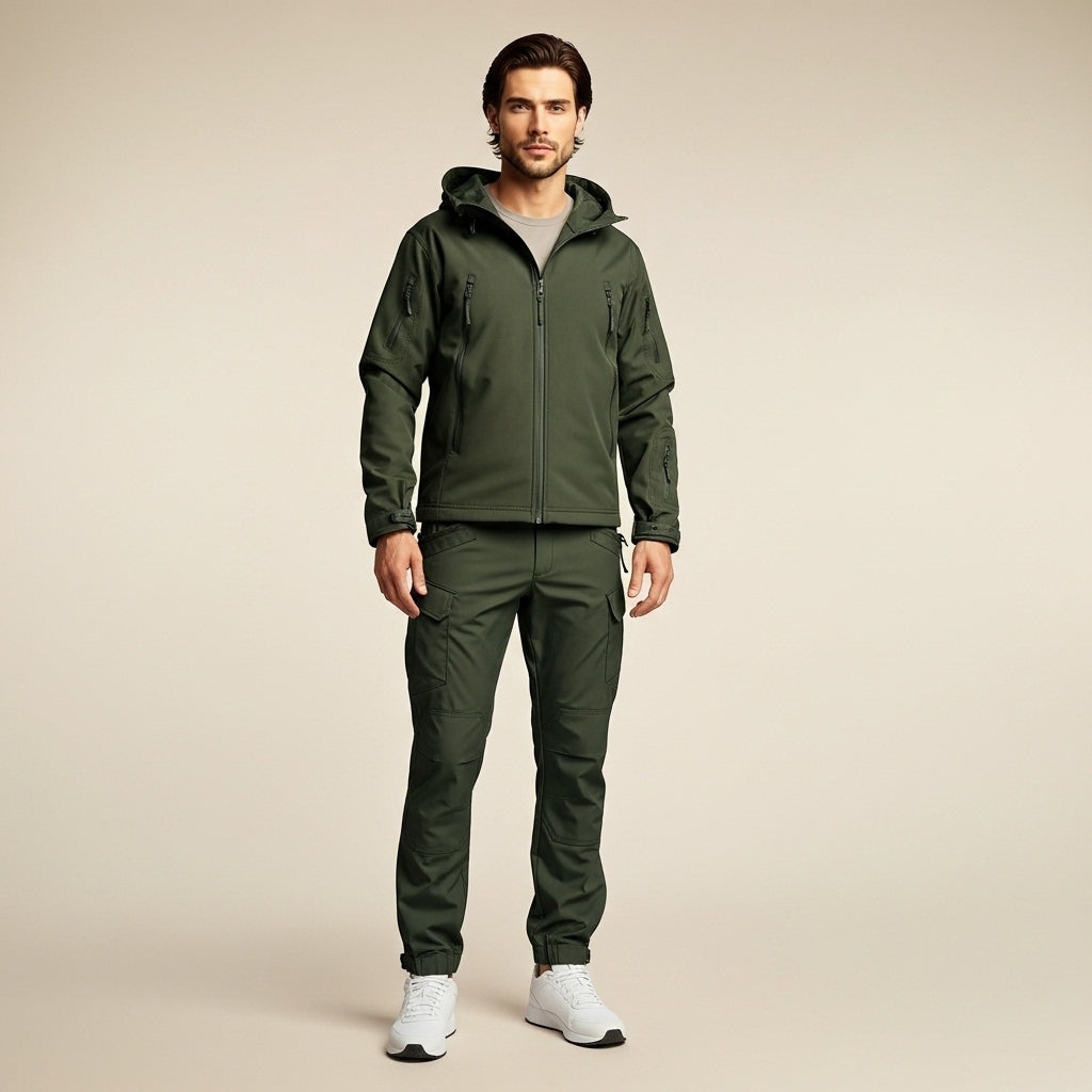 Men’s Outdoor Set Fleece Lined Hooded Jacket and Pants