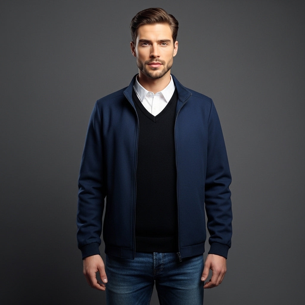 Men’s Winter Jacket High Neck Long Sleeve