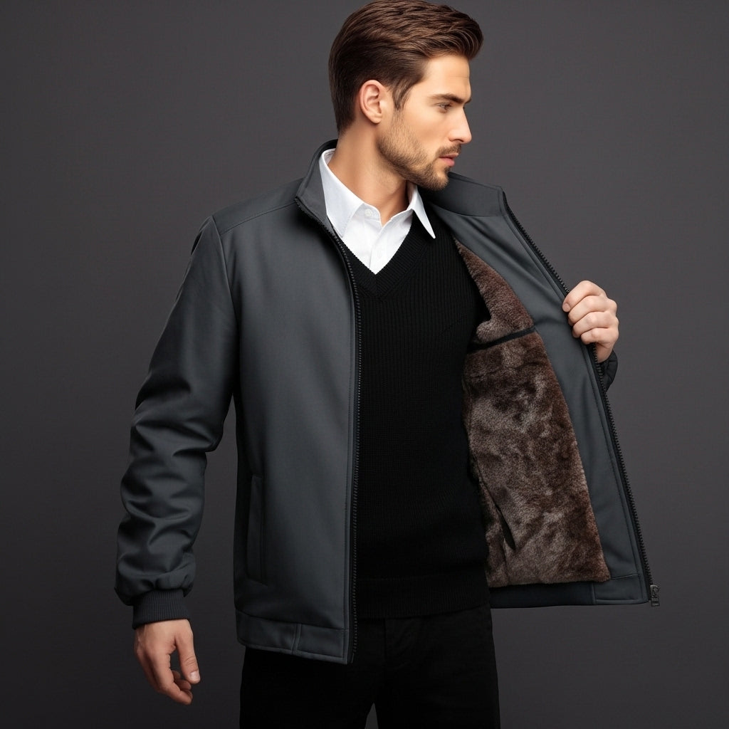 Men’s Winter Jacket High Neck Long Sleeve