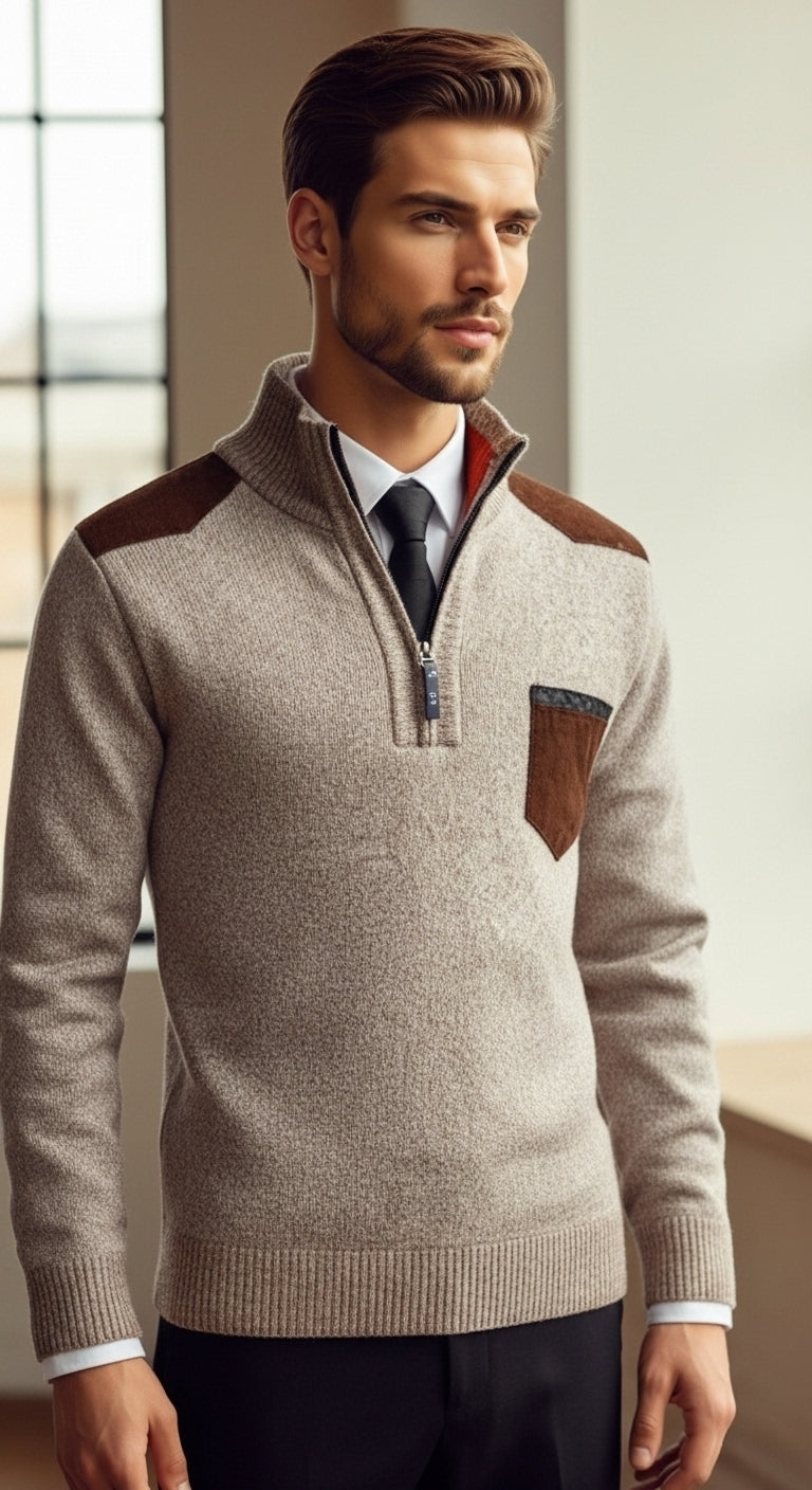 Men’s Pullover Wool Blend Classic Fit