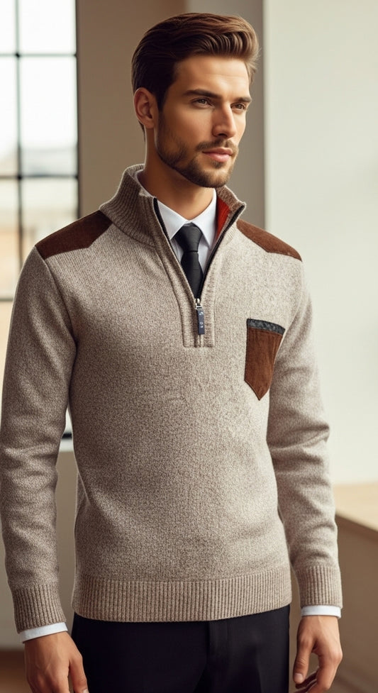 Men’s Pullover Wool Blend Classic Fit