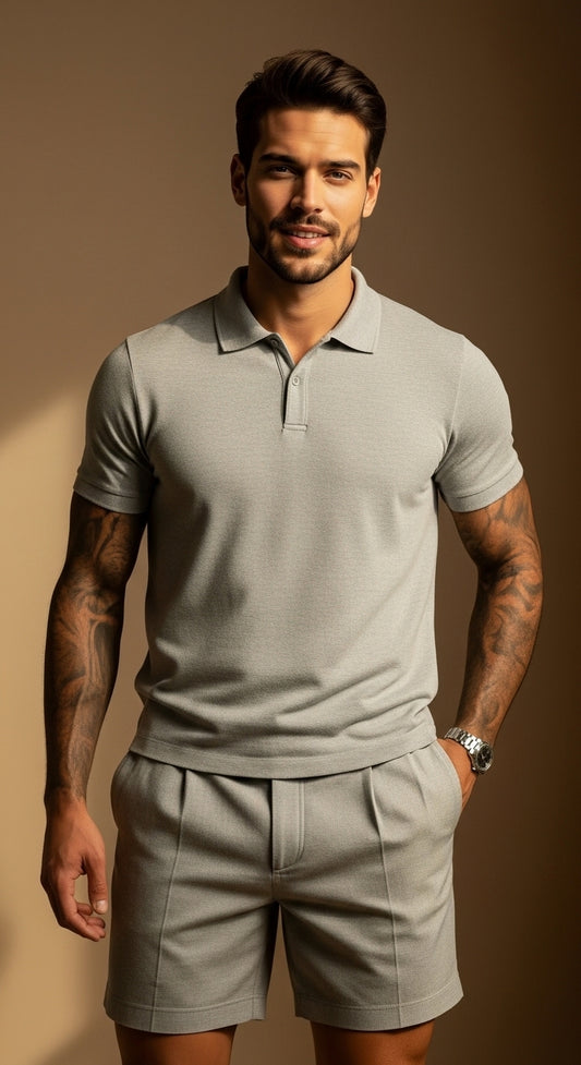 Men’s Shirt And Shorts Set Casual Relaxed Fit Streetwear