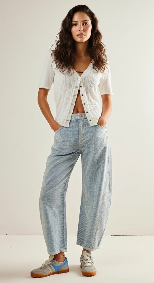 Women’s Loose Fit High Waisted Denim Pants
