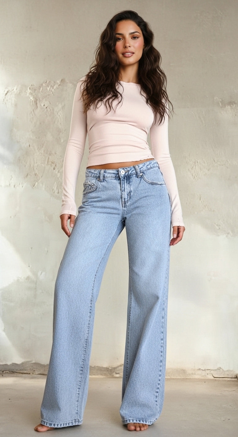 Women’s Straight Leg Denim Jeans Relaxed Fit Spring