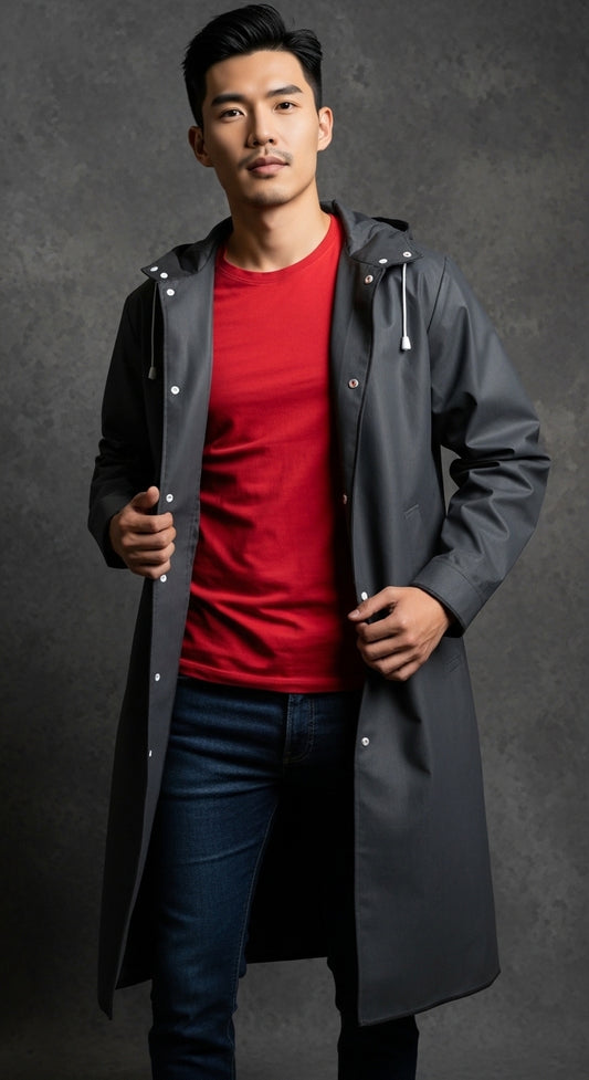 Men's Long Jacket Water Resistant For Outdoor Activities