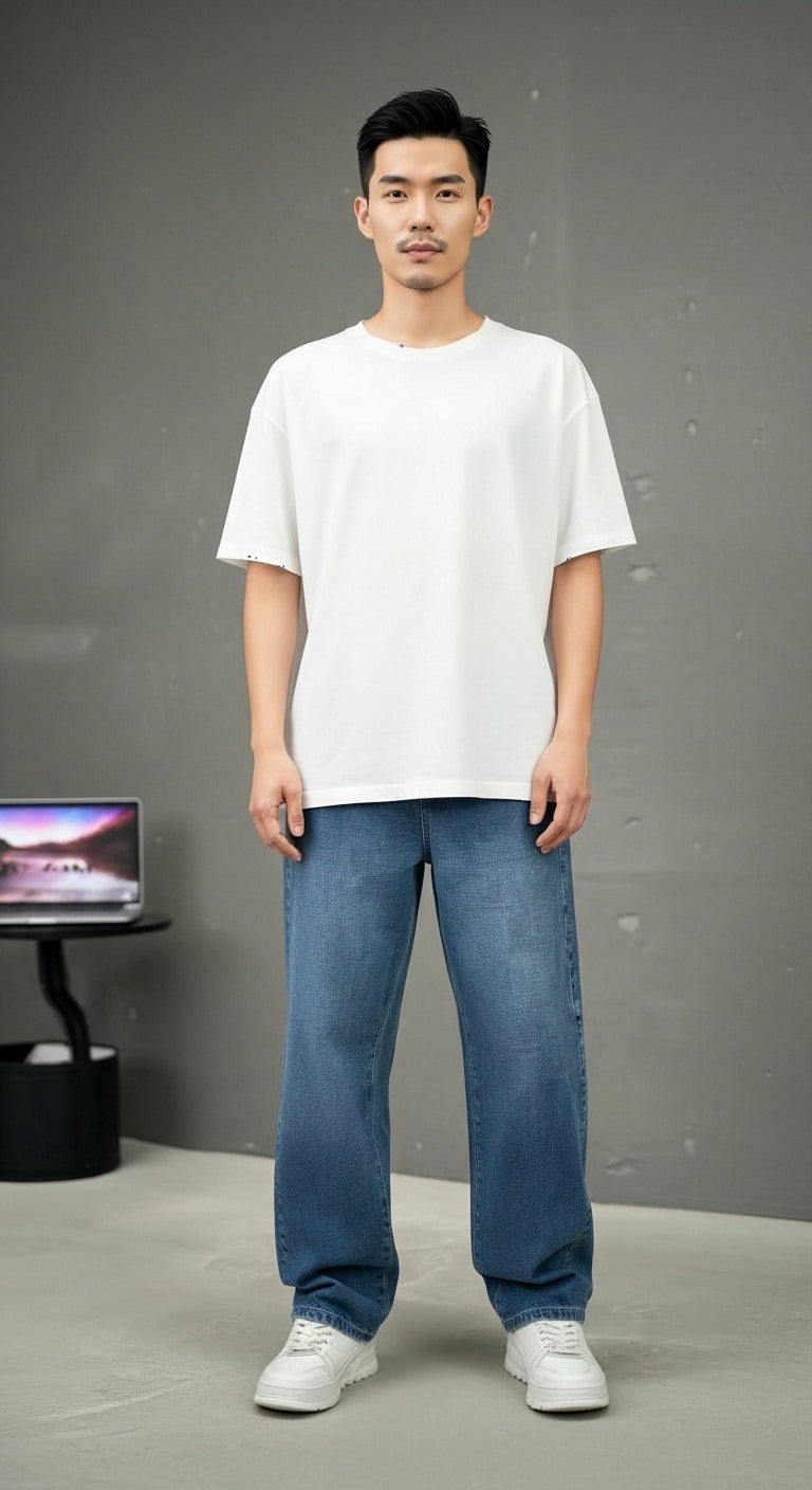 Men’s Denim Jeans Loose Fit Straight Leg