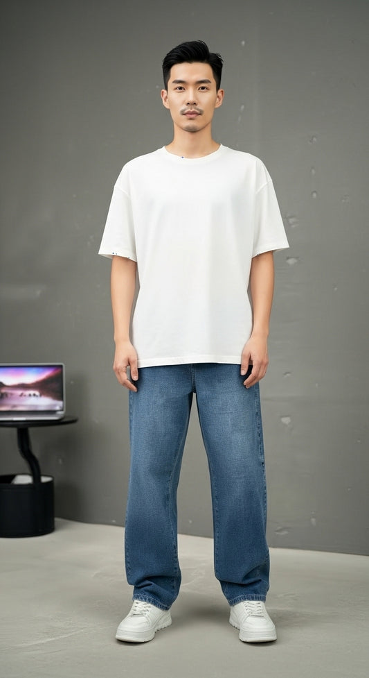 Men’s Denim Jeans Loose Fit Straight Leg