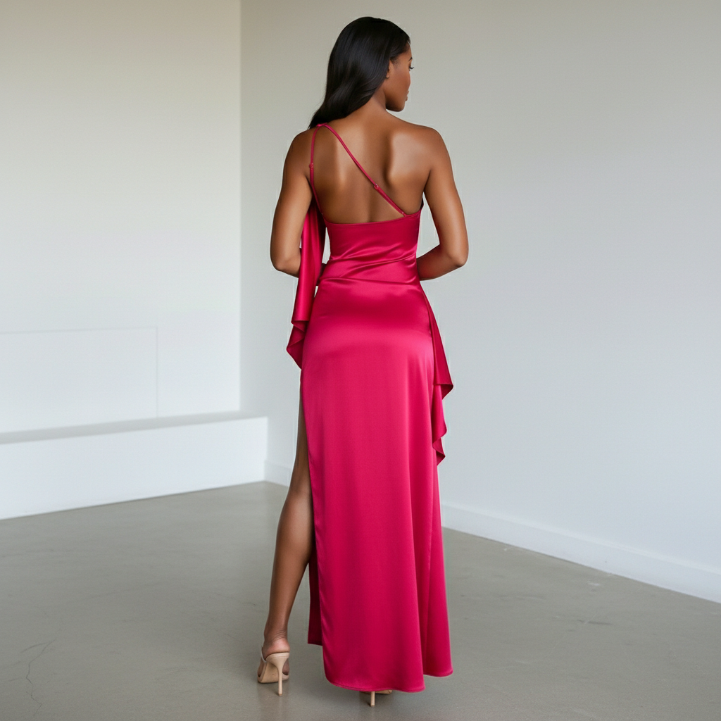 Women’s Evening Maxi Dress Asymmetric High Split