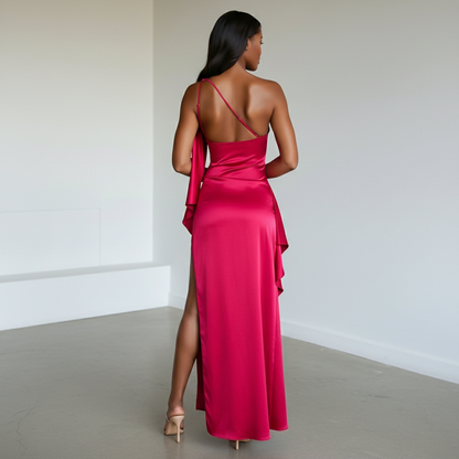 Women’s Evening Maxi Dress Asymmetric High Split