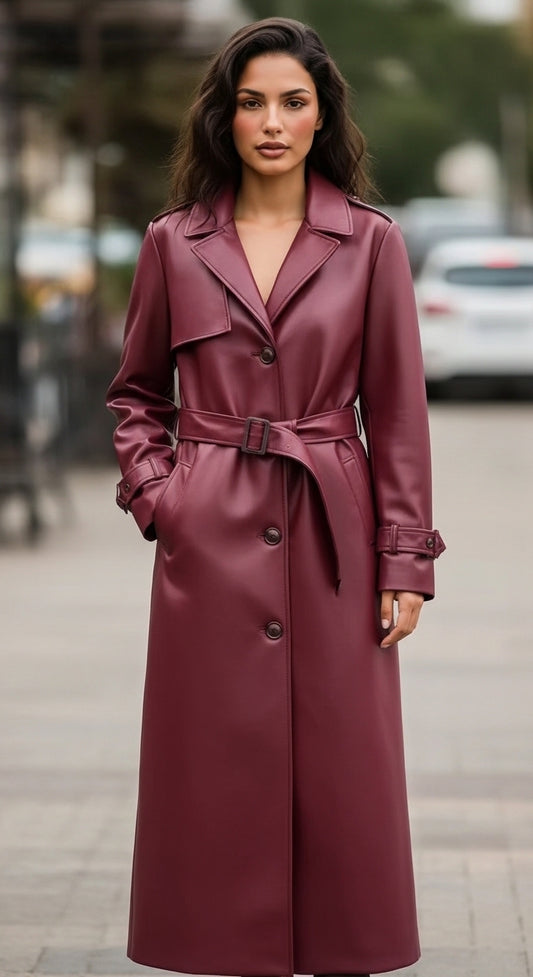 Women’s Trench Coat with Adjustable Belt