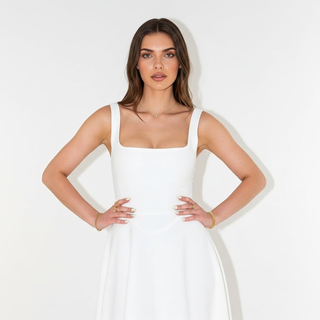 Women’s Maxi Dress Cinched Waist Flowing Silhouette