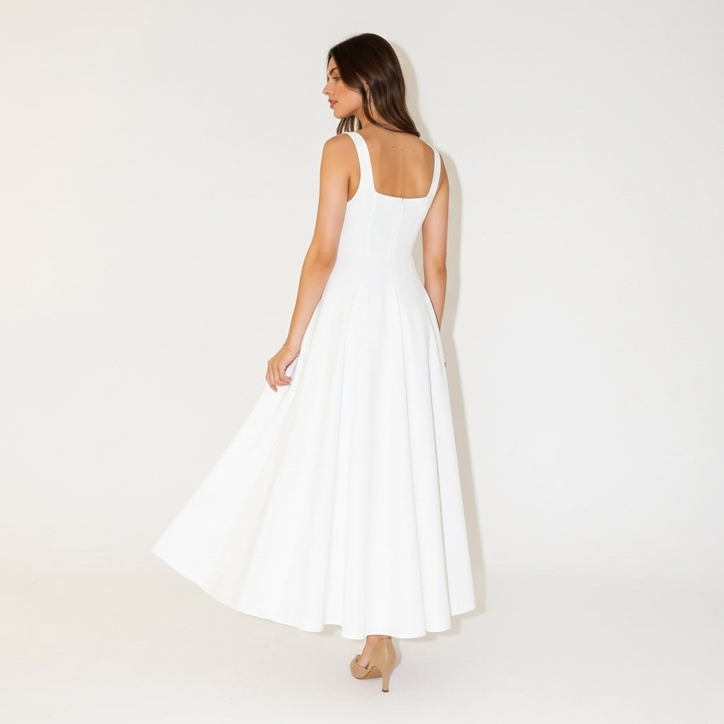 Women’s Maxi Dress Cinched Waist Flowing Silhouette
