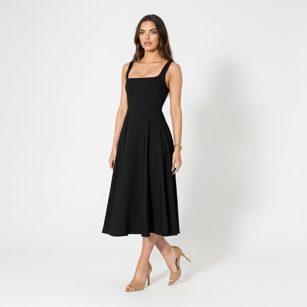 Women’s Maxi Dress Cinched Waist Flowing Silhouette